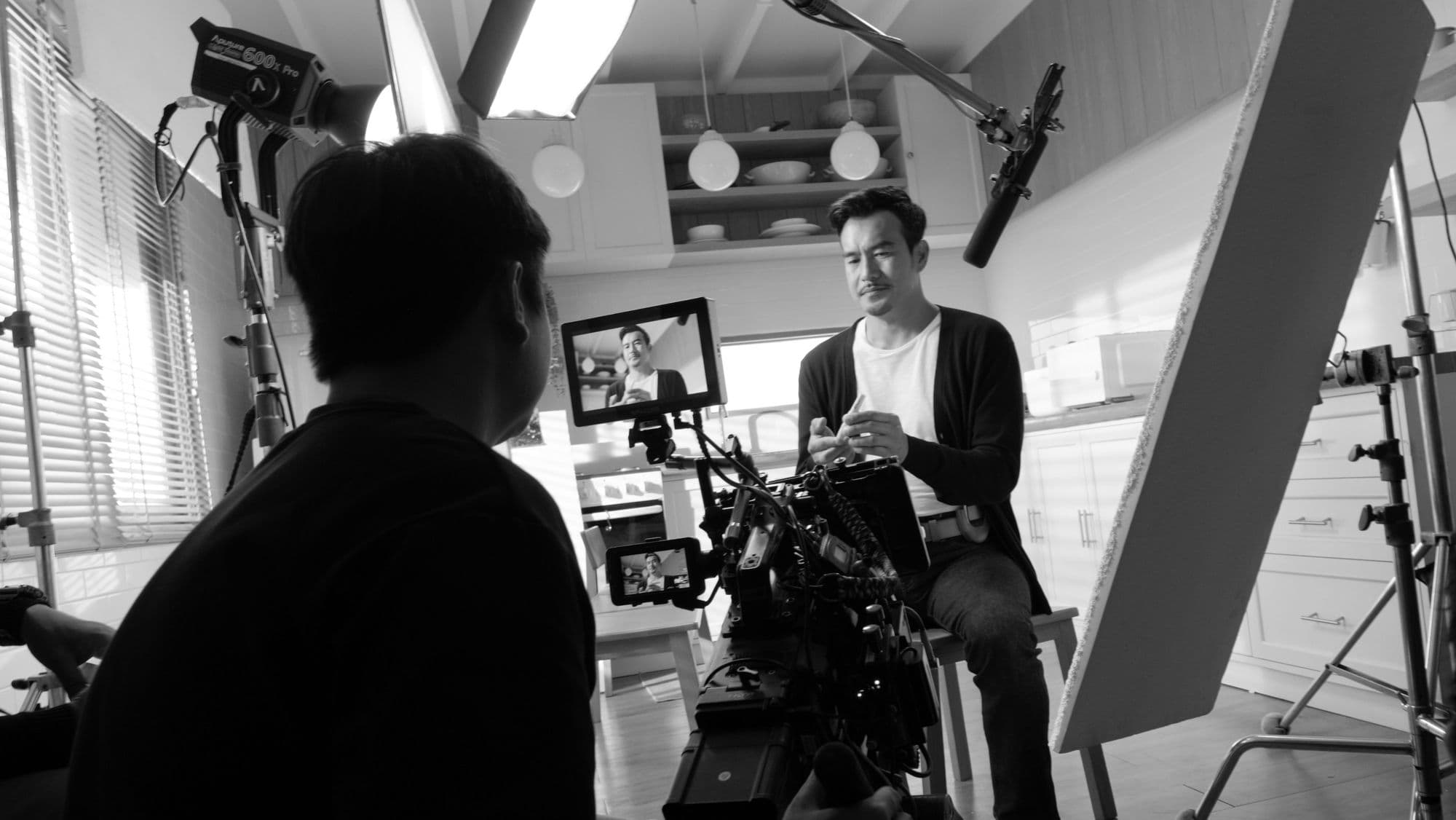 Behind the scenes: filming on set